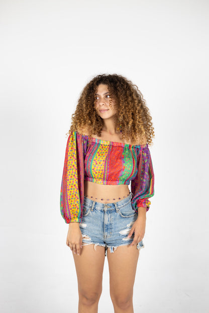 Stropicolors Off shoulders Crop top