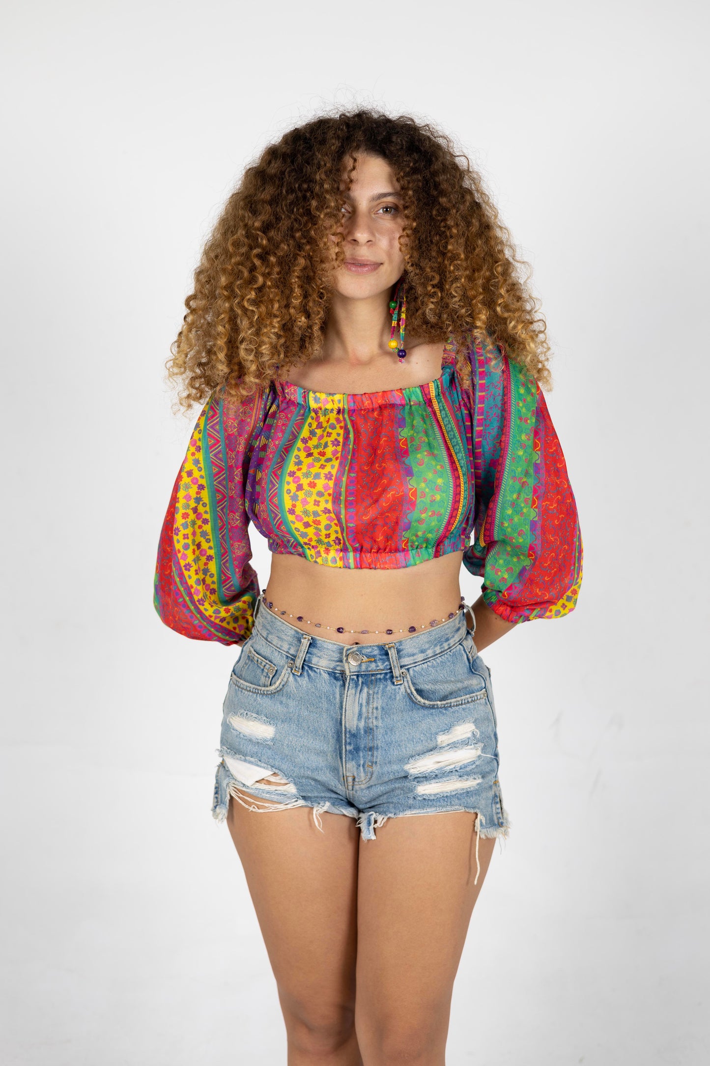 Stropicolors Off shoulders Crop top